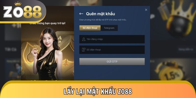 Đăng nhập Zo88 nhưng quên mật khẩu